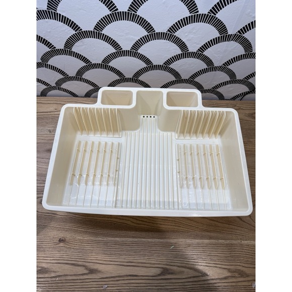 Rubbermaid Other - Vintage Rubbermaid 6054 Space Saver Drainer Dish Dry Rack Plastic Almond Beige